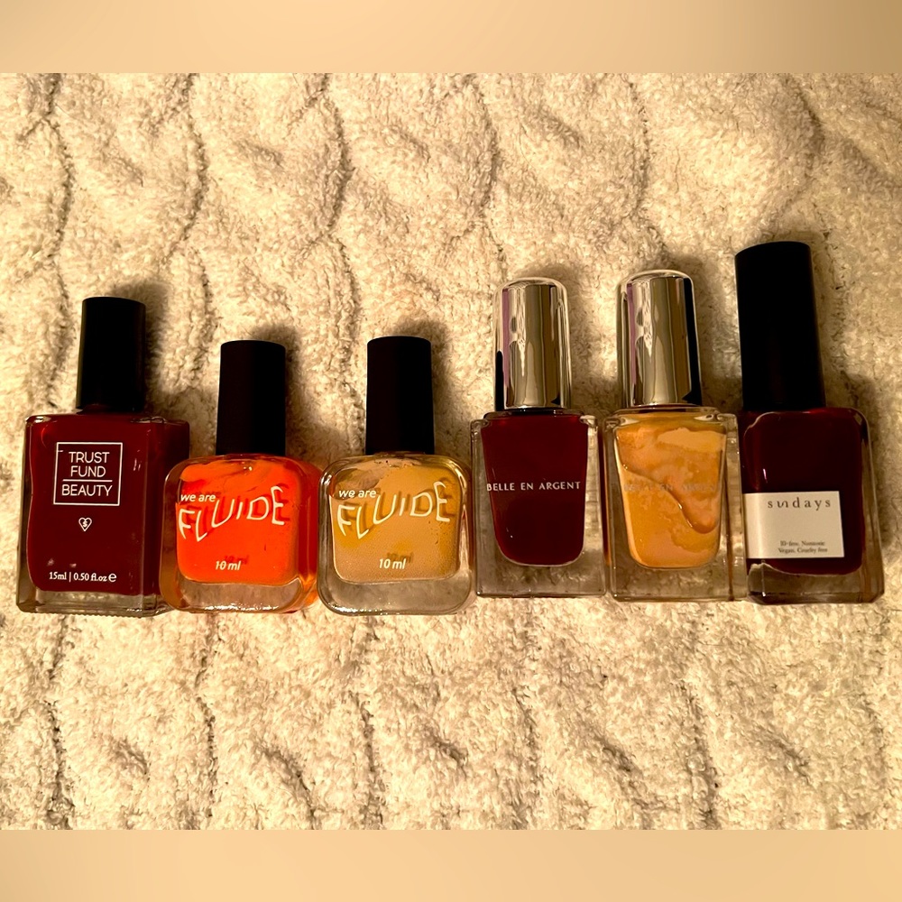 Trust Fund Beauty / We Are Fluide / Sundays /Belle En Argent Nail Polish Lot NWB